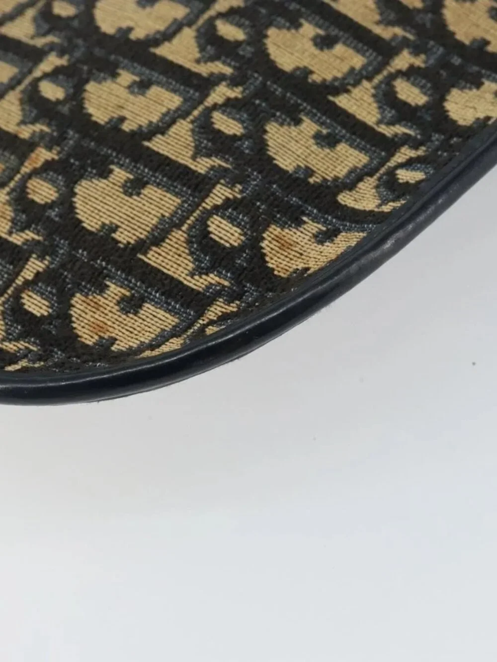 Christian Dior Trotter Canvas Shoulder Bag Navy Gold Auth 160820 - Picture 14 of 16